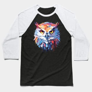 Owl Bird Animal Nature Freedom Wildlife Wonder Abstract Baseball T-Shirt